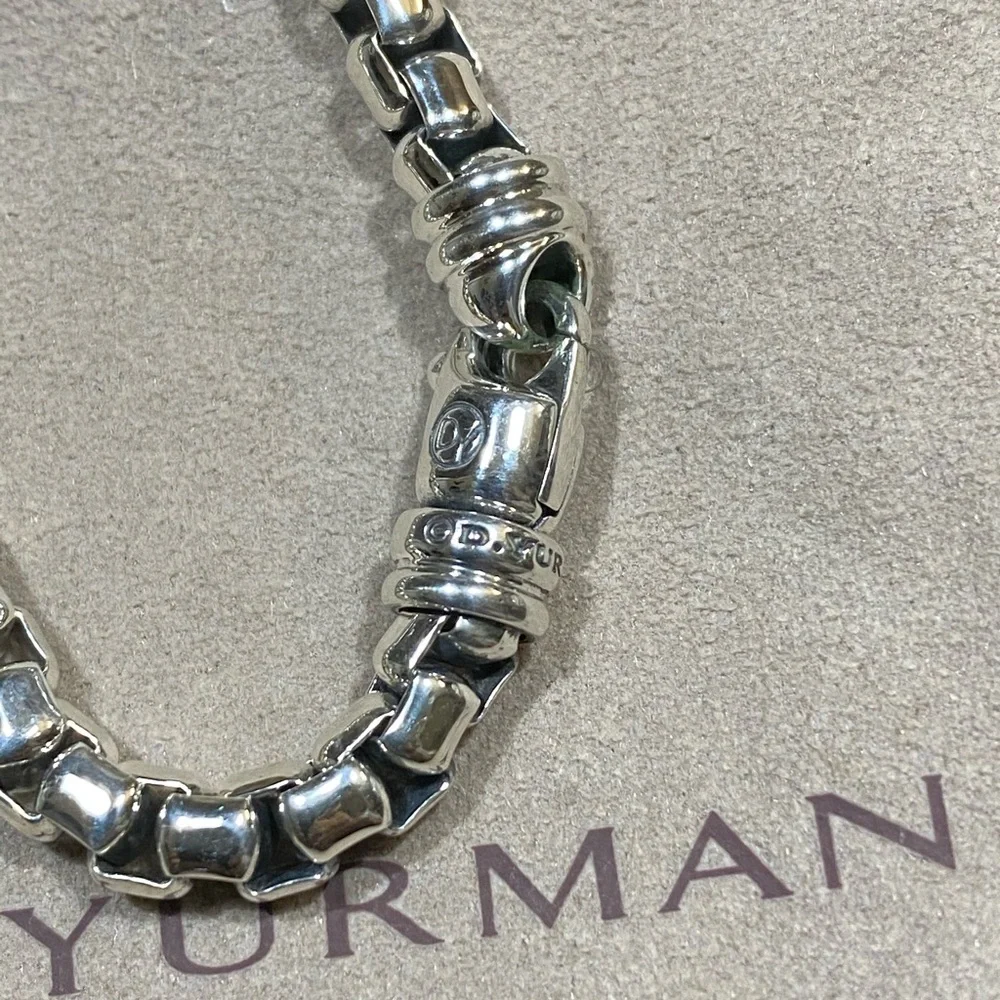 David Yurman 5mm Box Chain Men’s Bracelet Sterling Silver 8.5in (L).